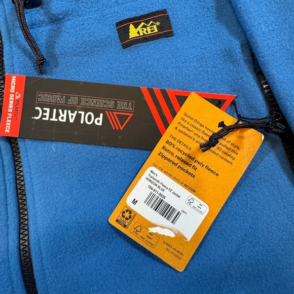 NWT Men’s REI Royal Blue Fleece Full-Zip Polartec Jacket - Picture 7 of 12